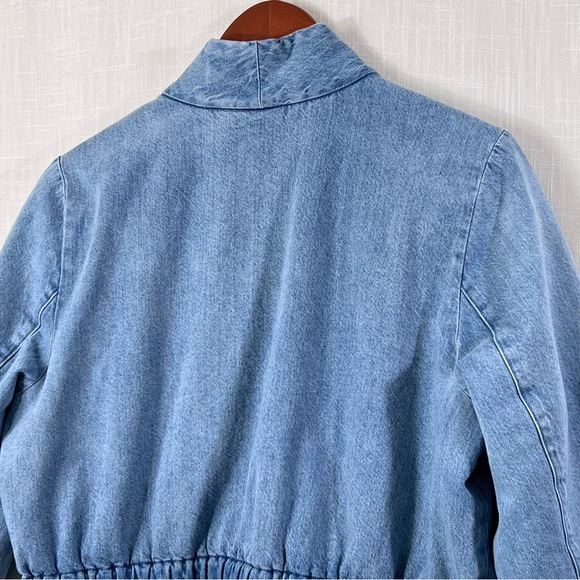 J.Jill Pure Jill Indigo Curved Hem Cotton Denim Jacket Coat Size LP - Picture 12 of 16